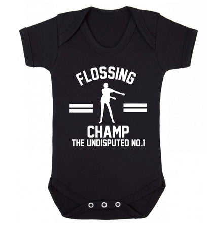 Undisputed flossing championship no.1  Baby Vest black 18-24 months