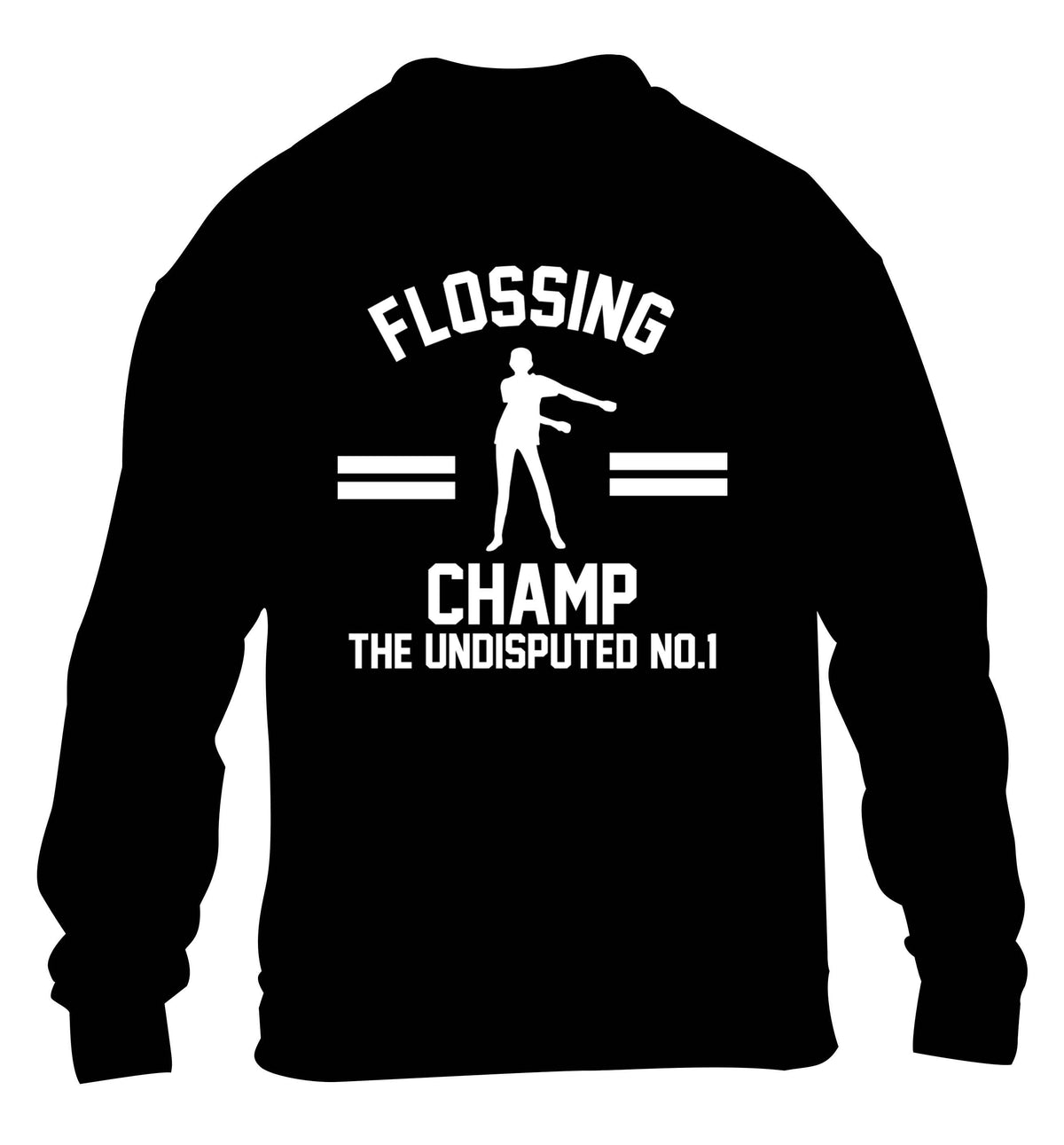 Undisputed flossing championship no.1  children's black sweater 12-13 Years