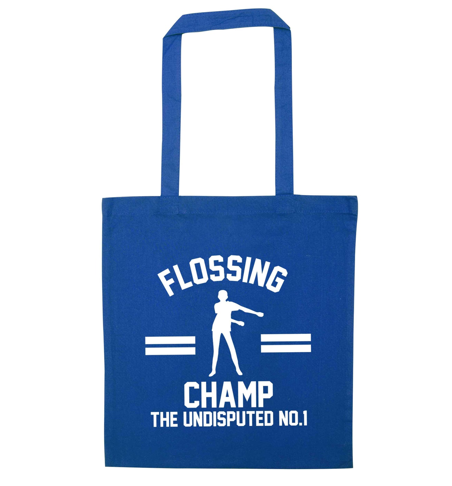 Undisputed flossing championship no.1  blue tote bag