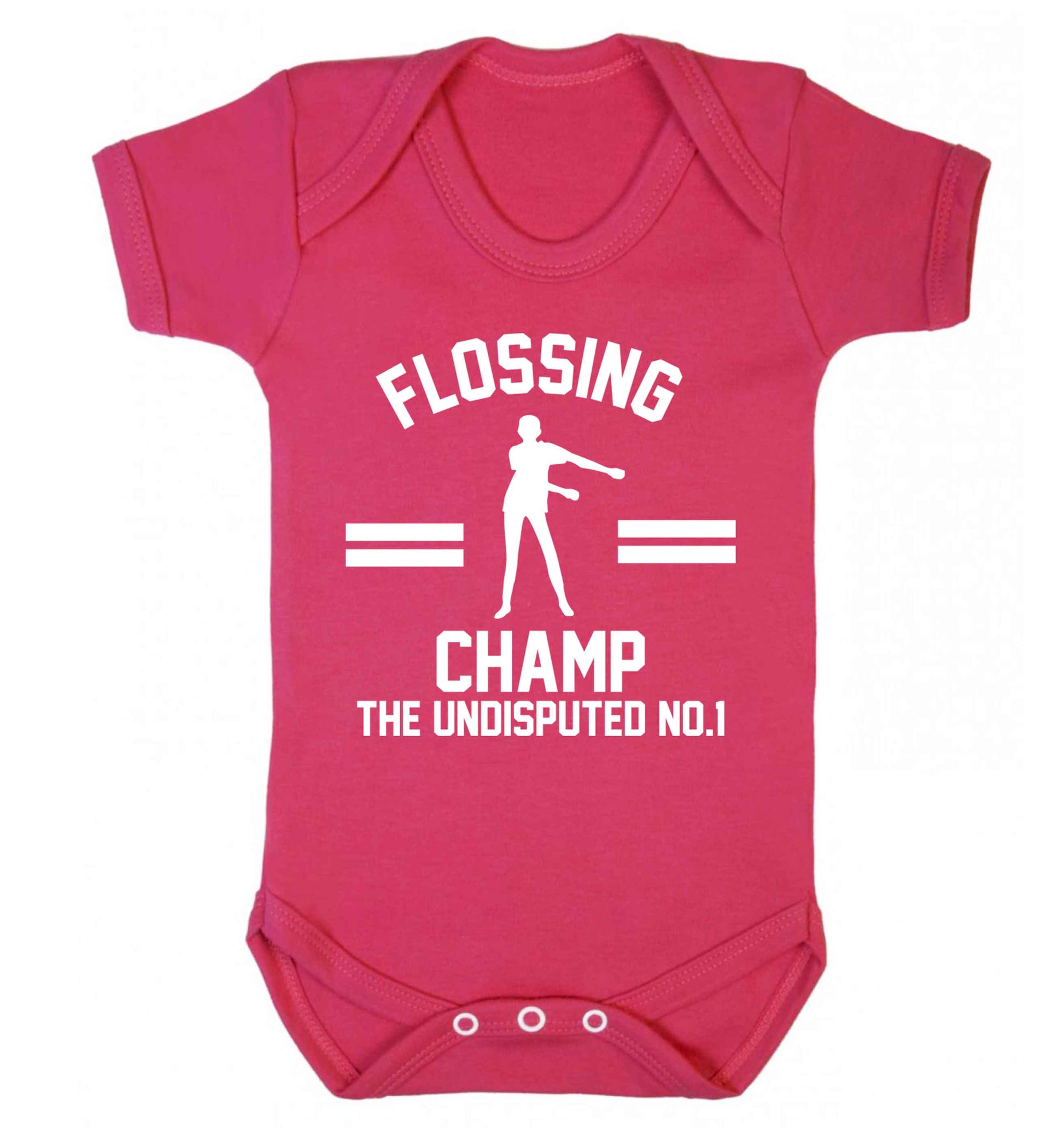 Undisputed flossing championship no.1  Baby Vest dark pink 18-24 months