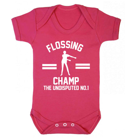 Undisputed flossing championship no.1  Baby Vest dark pink 18-24 months