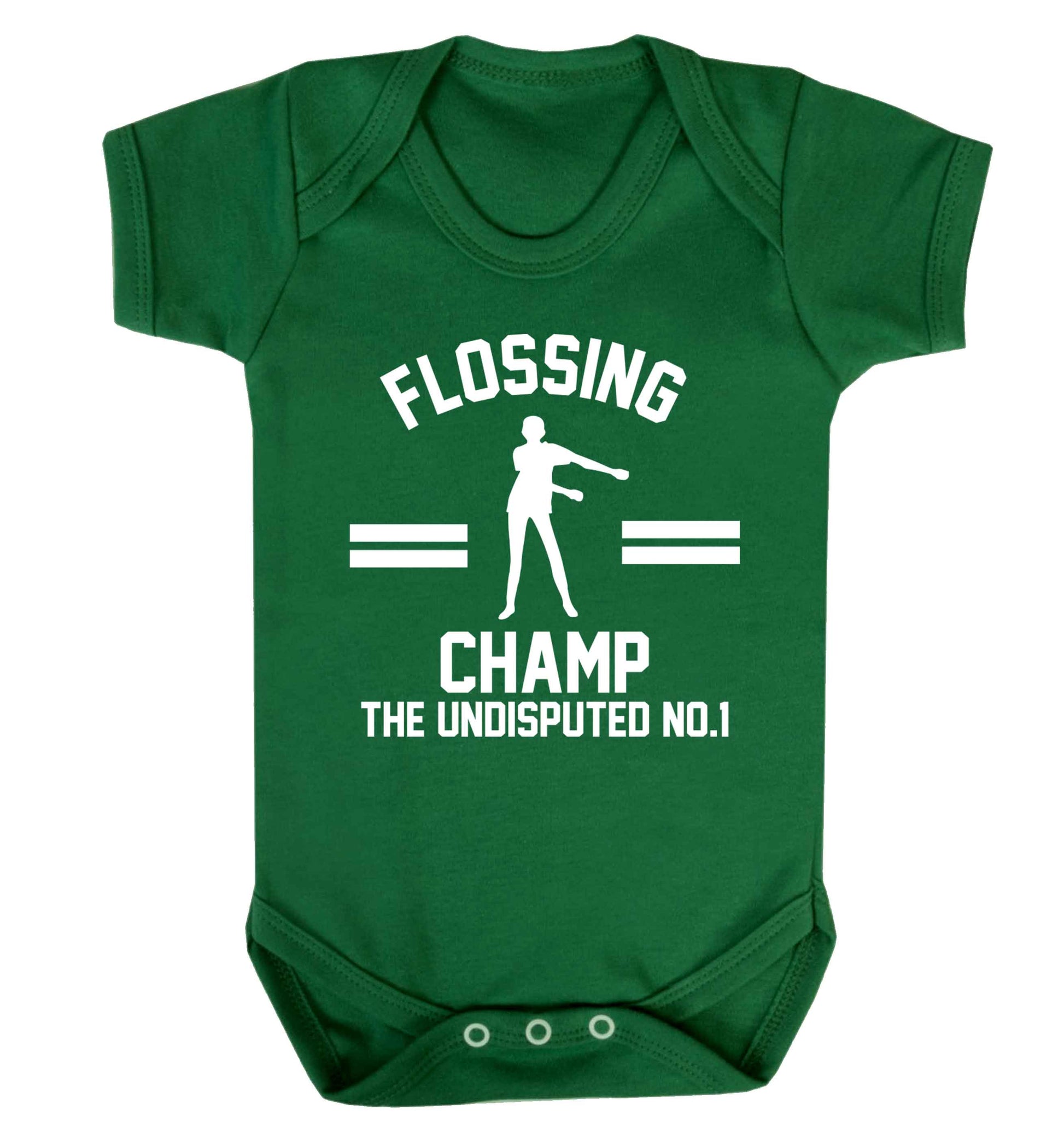 Undisputed flossing championship no.1  Baby Vest green 18-24 months