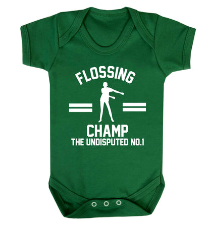 Undisputed flossing championship no.1  Baby Vest green 18-24 months