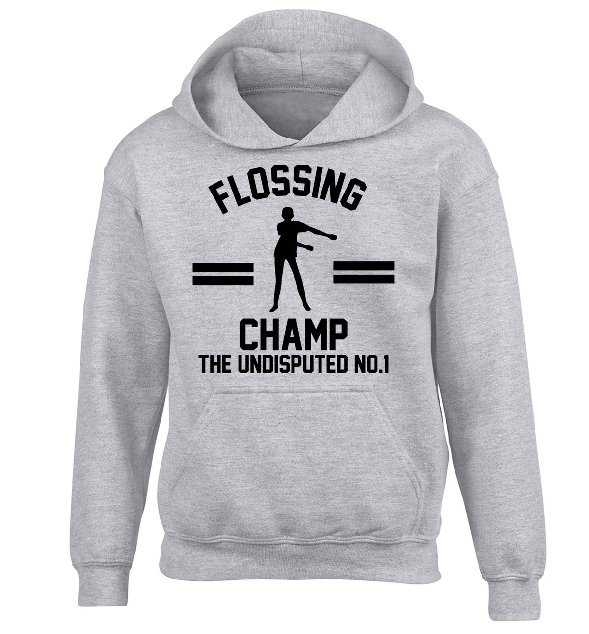 Undisputed flossing championship no.1  children's grey hoodie 12-13 Years