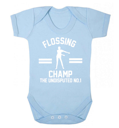 Undisputed flossing championship no.1  Baby Vest pale blue 18-24 months