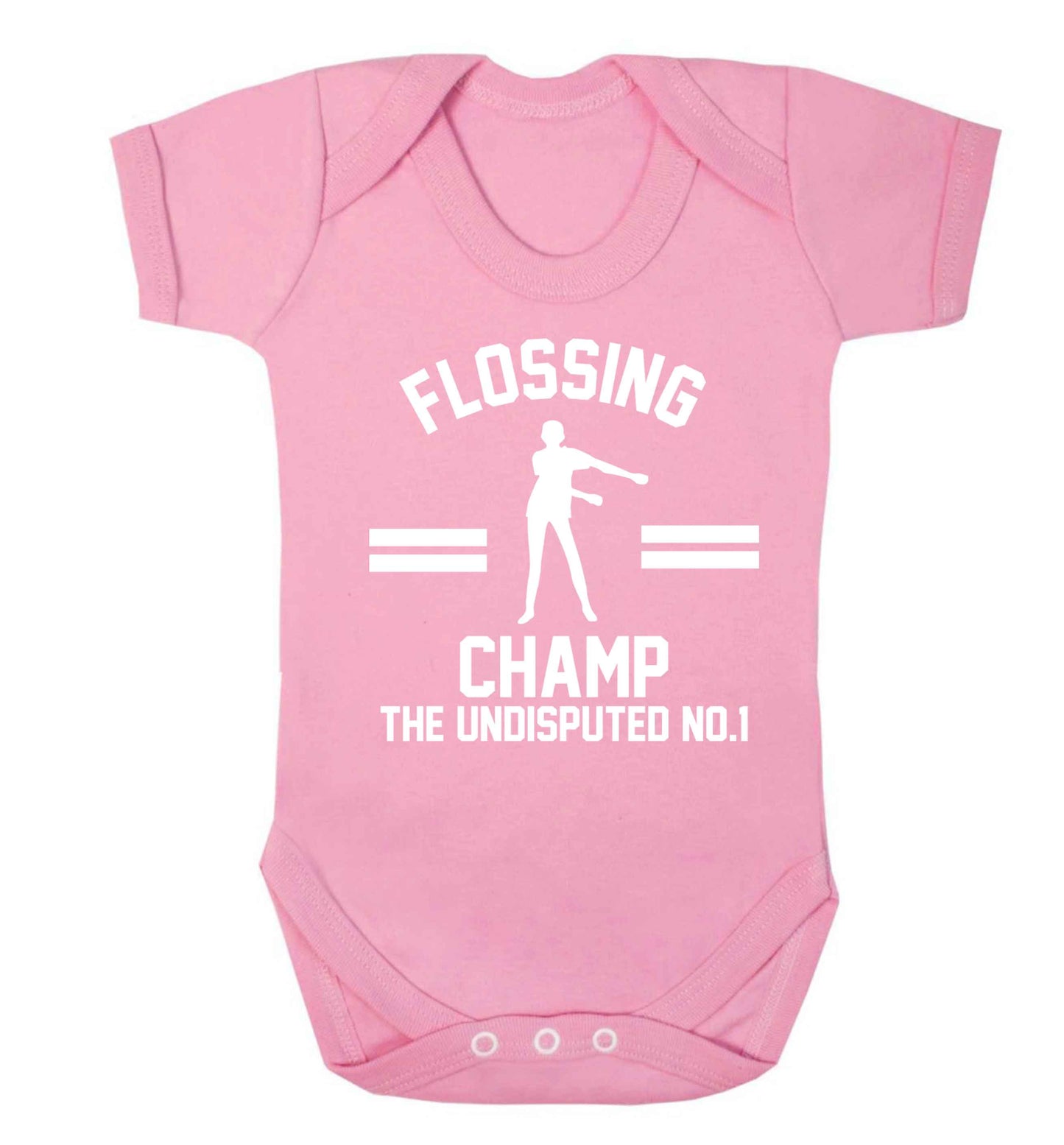 Undisputed flossing championship no.1  Baby Vest pale pink 18-24 months