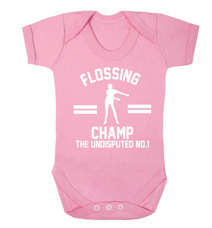 Undisputed flossing championship no.1  Baby Vest pale pink 18-24 months