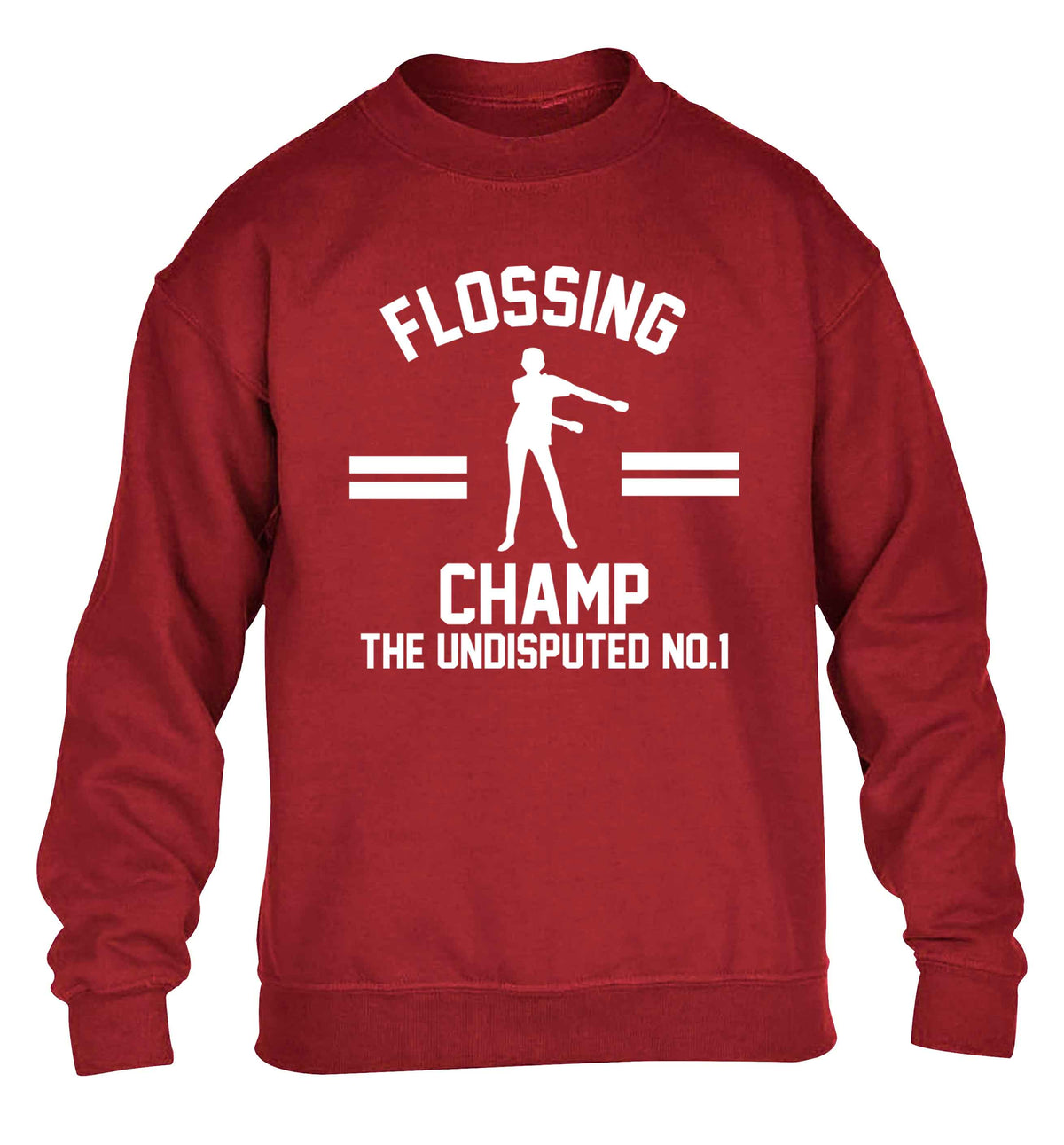 Undisputed flossing championship no.1  children's grey sweater 12-13 Years
