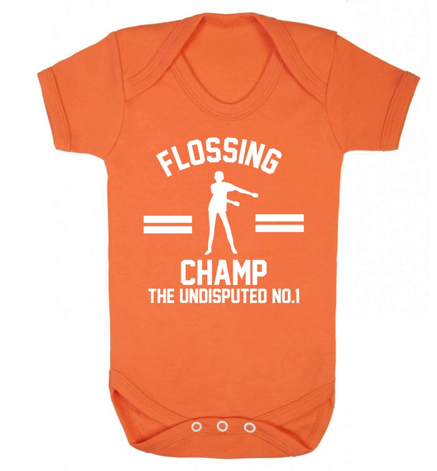 Undisputed flossing championship no.1  Baby Vest orange 18-24 months