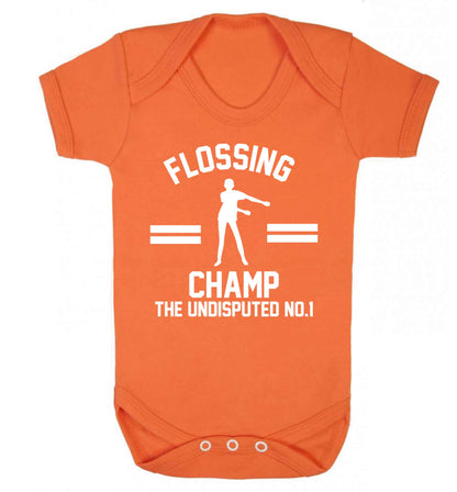 Undisputed flossing championship no.1  Baby Vest orange 18-24 months