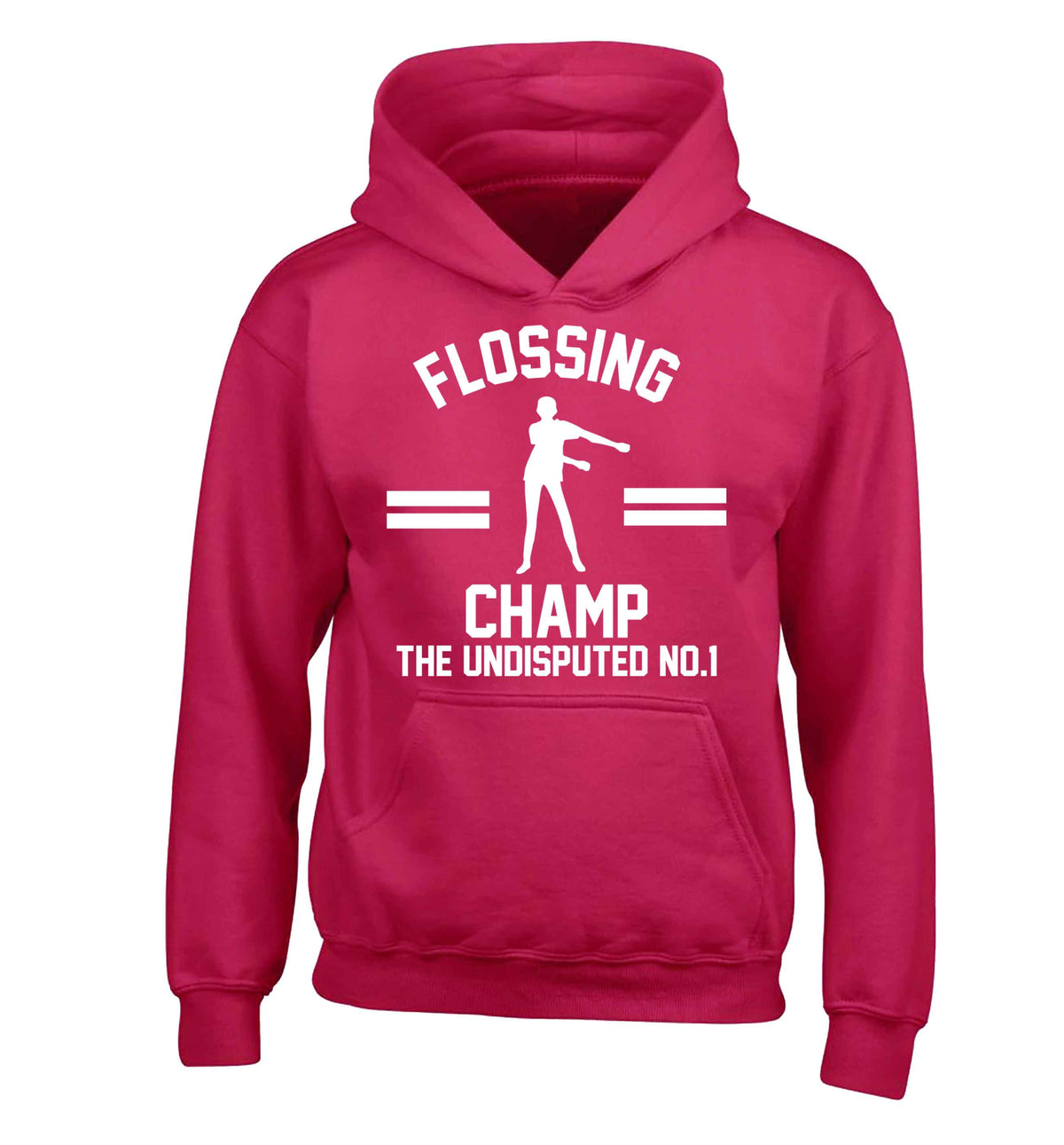 Undisputed flossing championship no.1  children's pink hoodie 12-13 Years