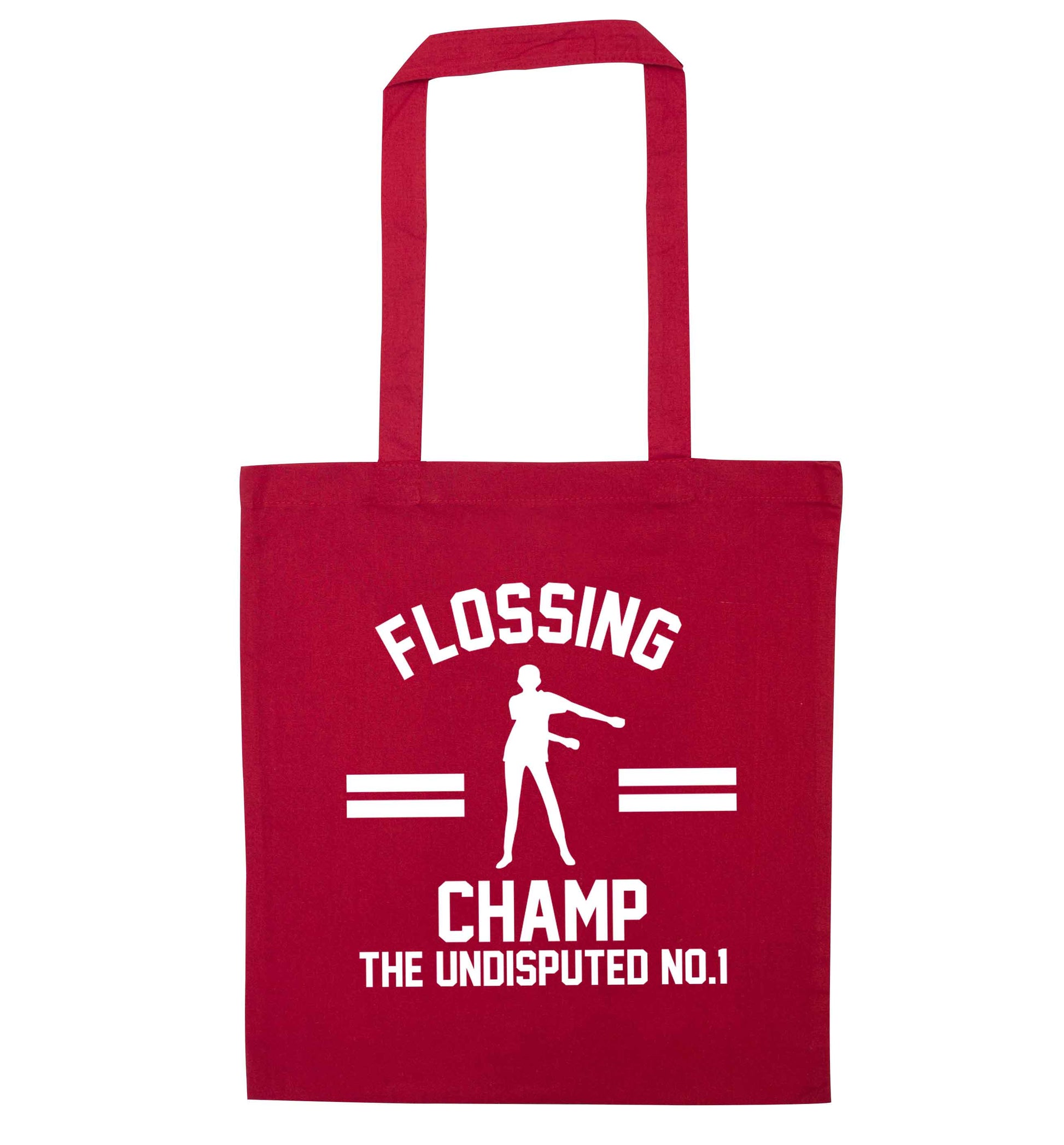 Undisputed flossing championship no.1  red tote bag