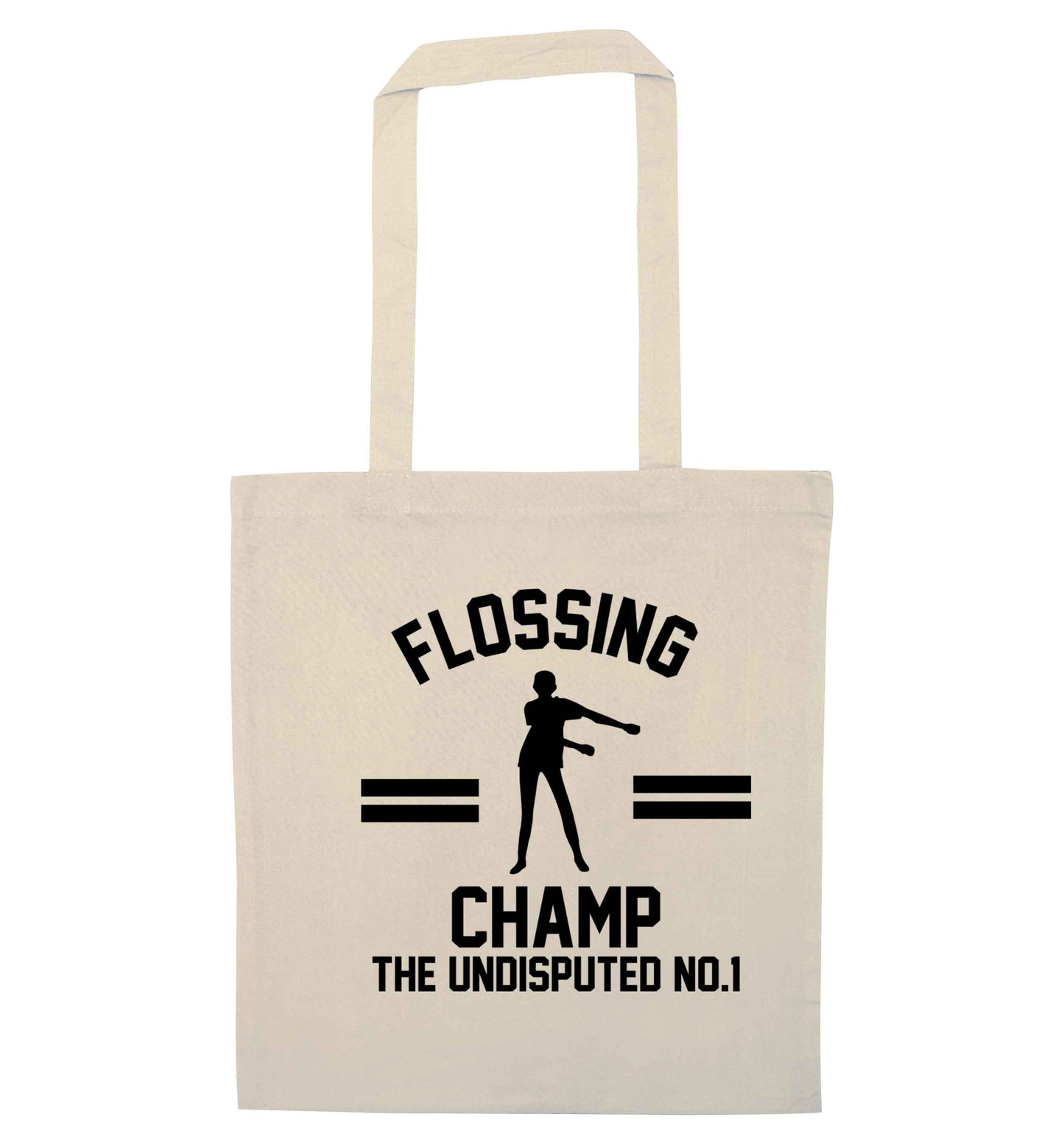 Undisputed flossing championship no.1  natural tote bag
