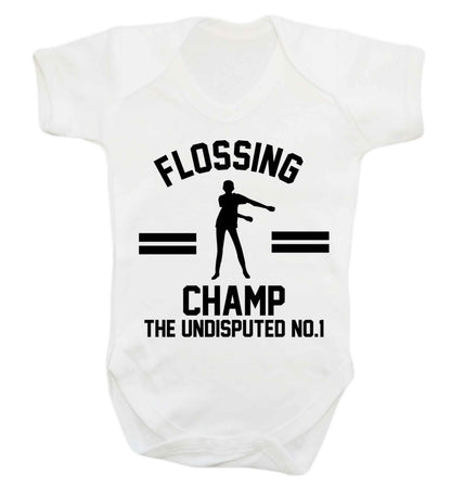 Undisputed flossing championship no.1  Baby Vest white 18-24 months