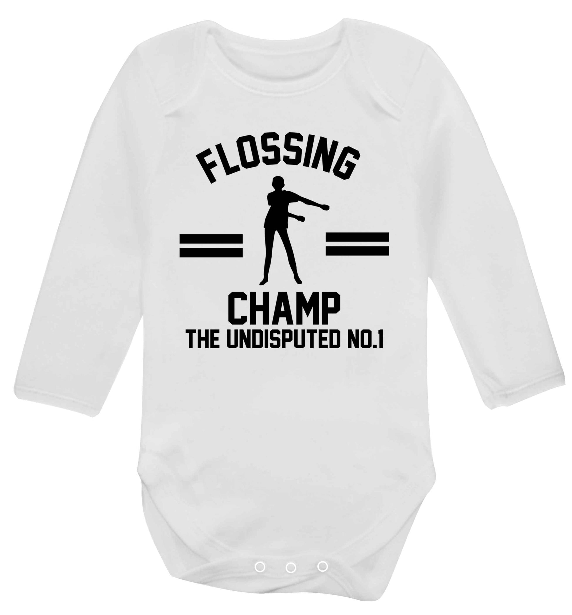 Undisputed flossing championship no.1  Baby Vest long sleeved white 6-12 months