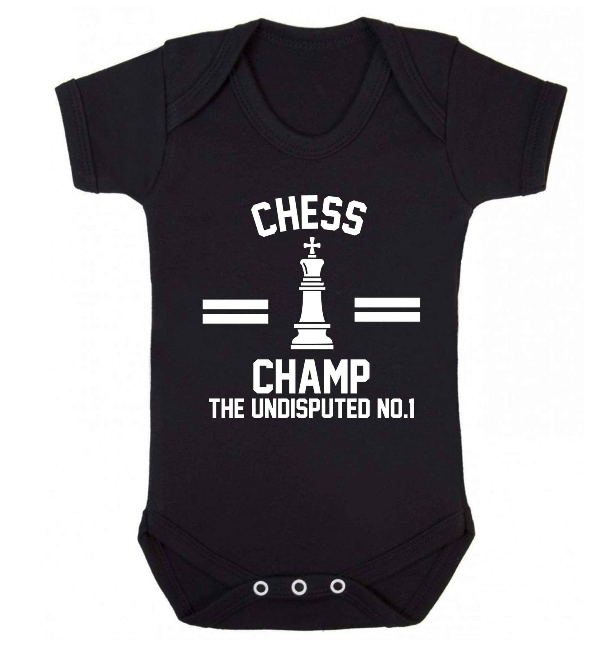 Undisputed chess championship no.1  Baby Vest black 18-24 months