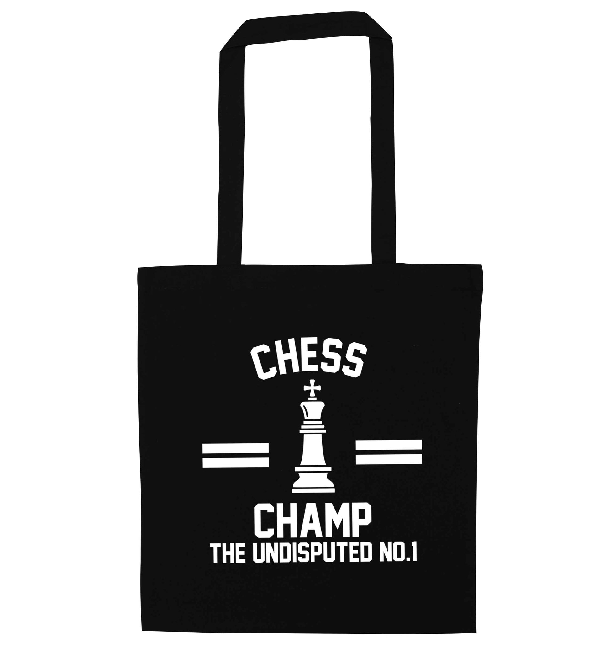 Undisputed chess championship no.1  black tote bag
