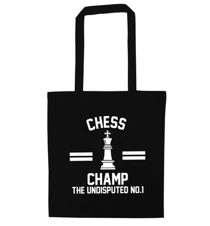 Undisputed chess championship no.1  black tote bag