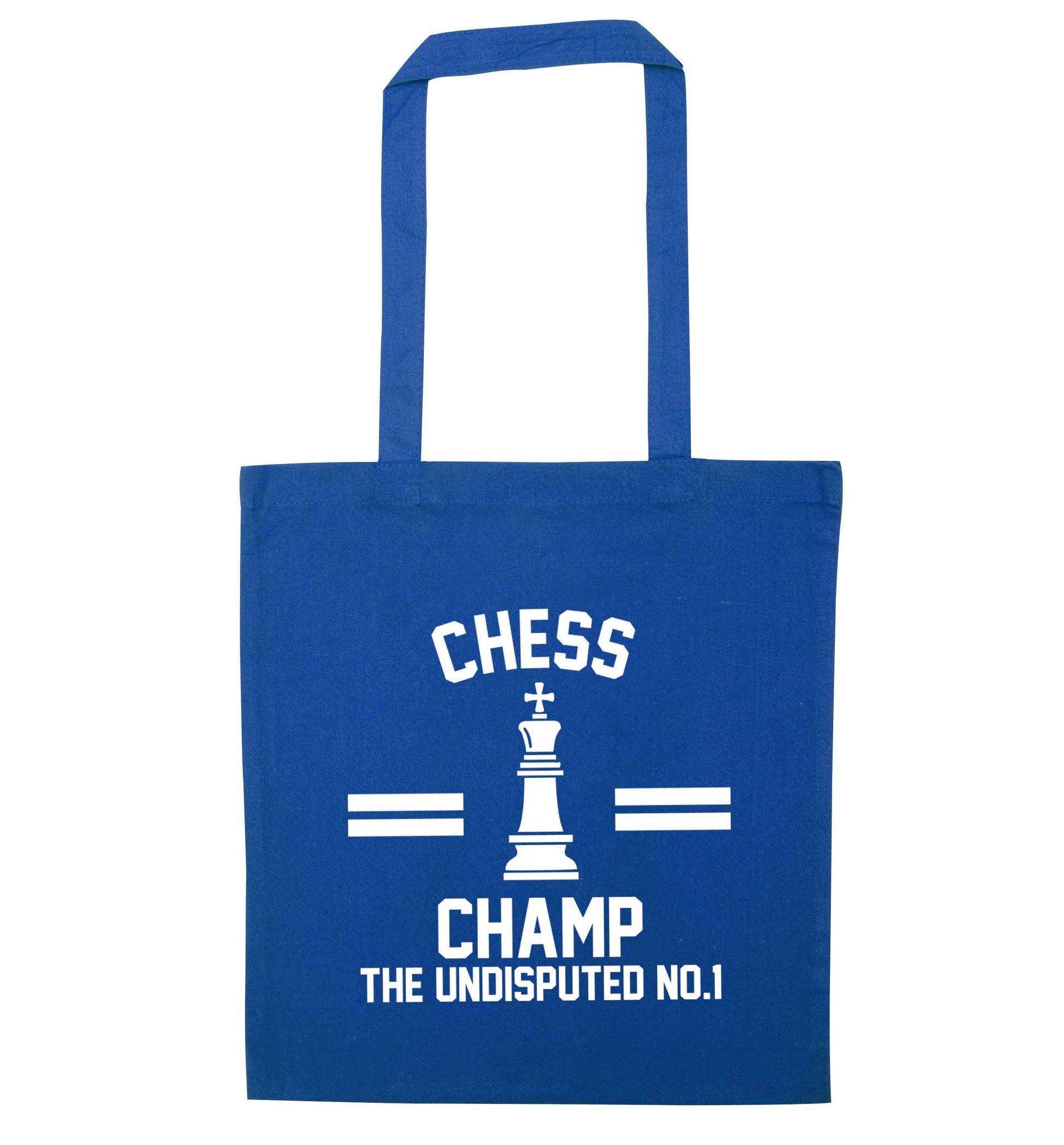 Undisputed chess championship no.1  blue tote bag