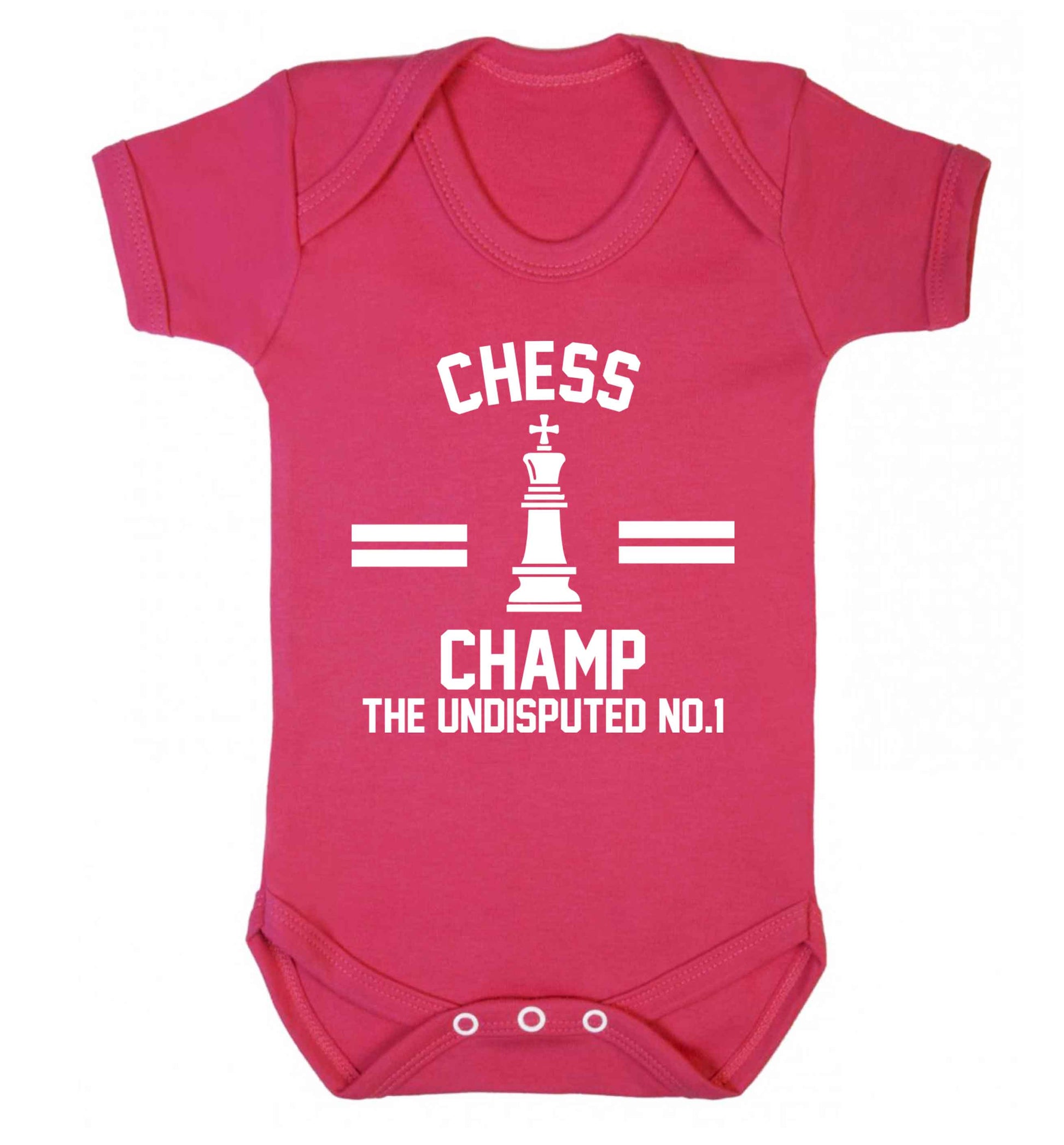 Undisputed chess championship no.1  Baby Vest dark pink 18-24 months