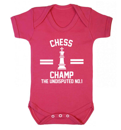 Undisputed chess championship no.1  Baby Vest dark pink 18-24 months