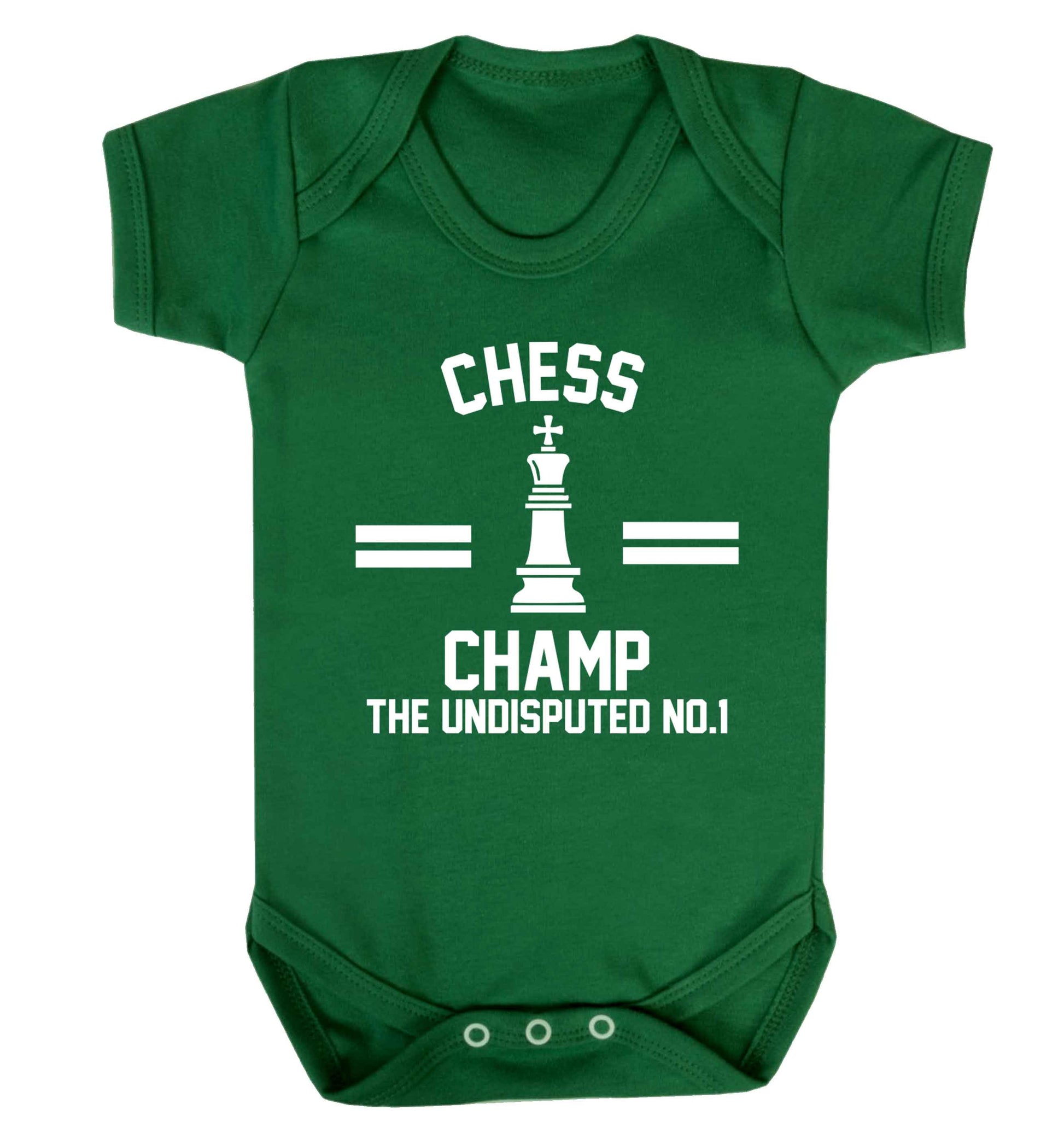 Undisputed chess championship no.1  Baby Vest green 18-24 months