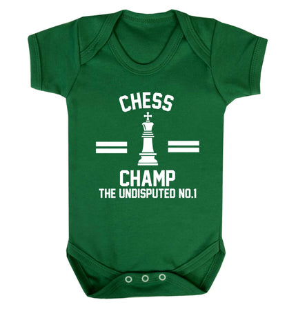 Undisputed chess championship no.1  Baby Vest green 18-24 months