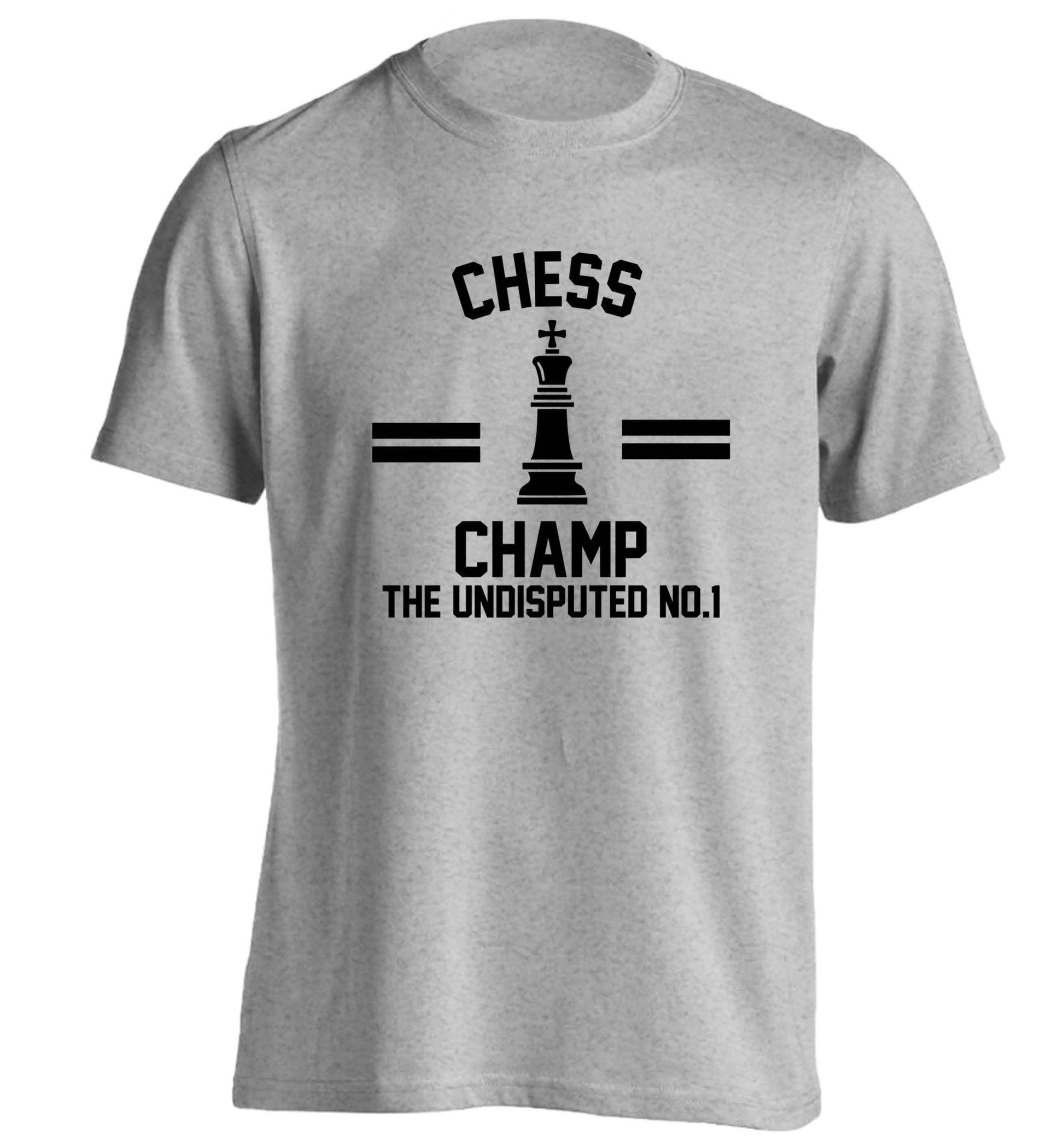 Undisputed chess championship no.1  adults unisex grey Tshirt 2XL