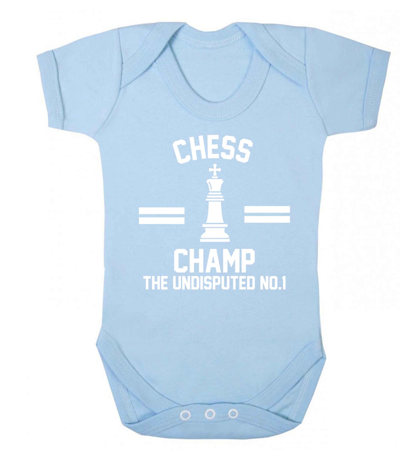 Undisputed chess championship no.1  Baby Vest pale blue 18-24 months
