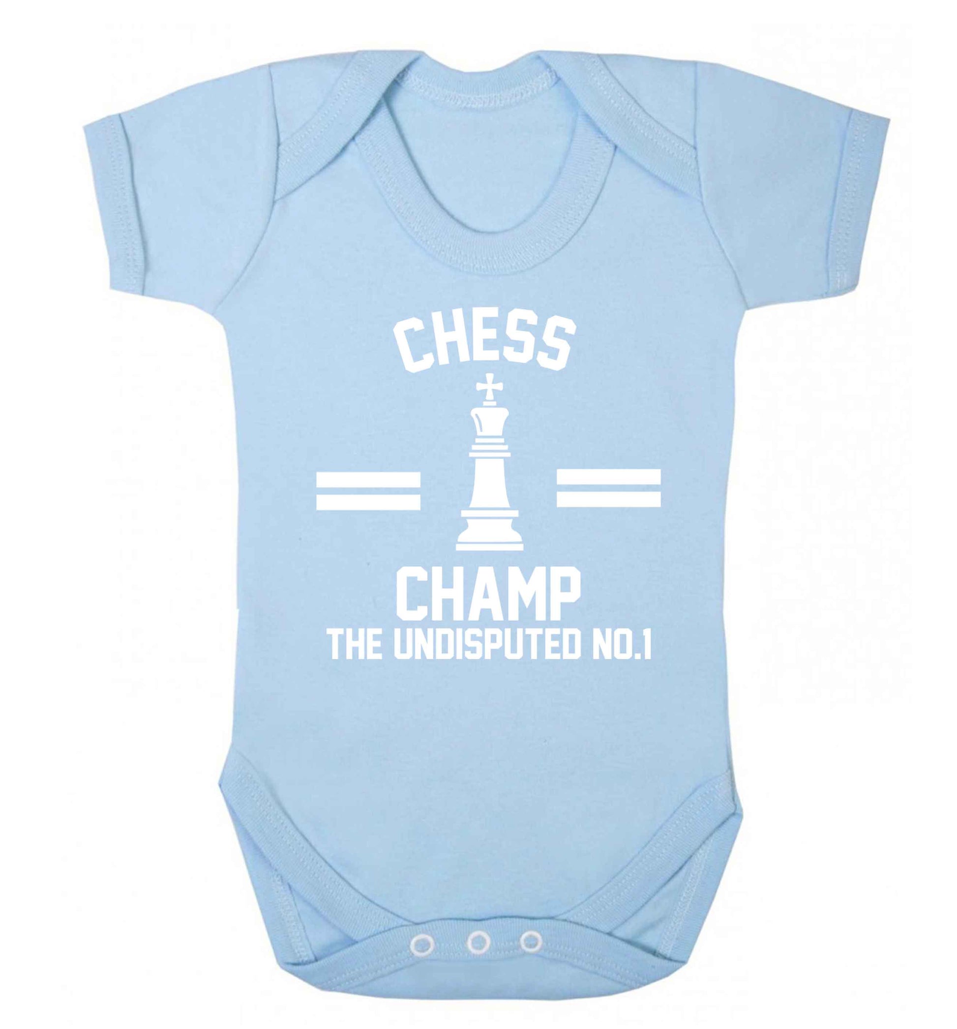 Undisputed chess championship no.1  Baby Vest pale blue 18-24 months