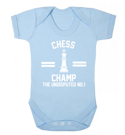 Undisputed chess championship no.1  Baby Vest pale blue 18-24 months