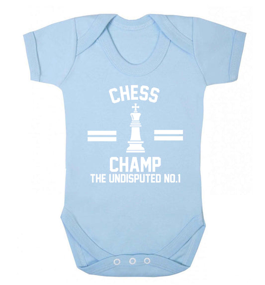 Undisputed chess championship no.1  Baby Vest pale blue 18-24 months