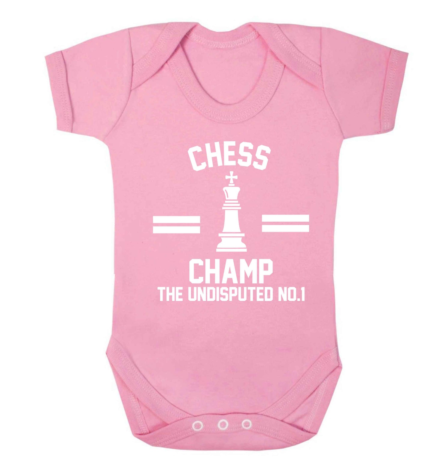 Undisputed chess championship no.1  Baby Vest pale pink 18-24 months