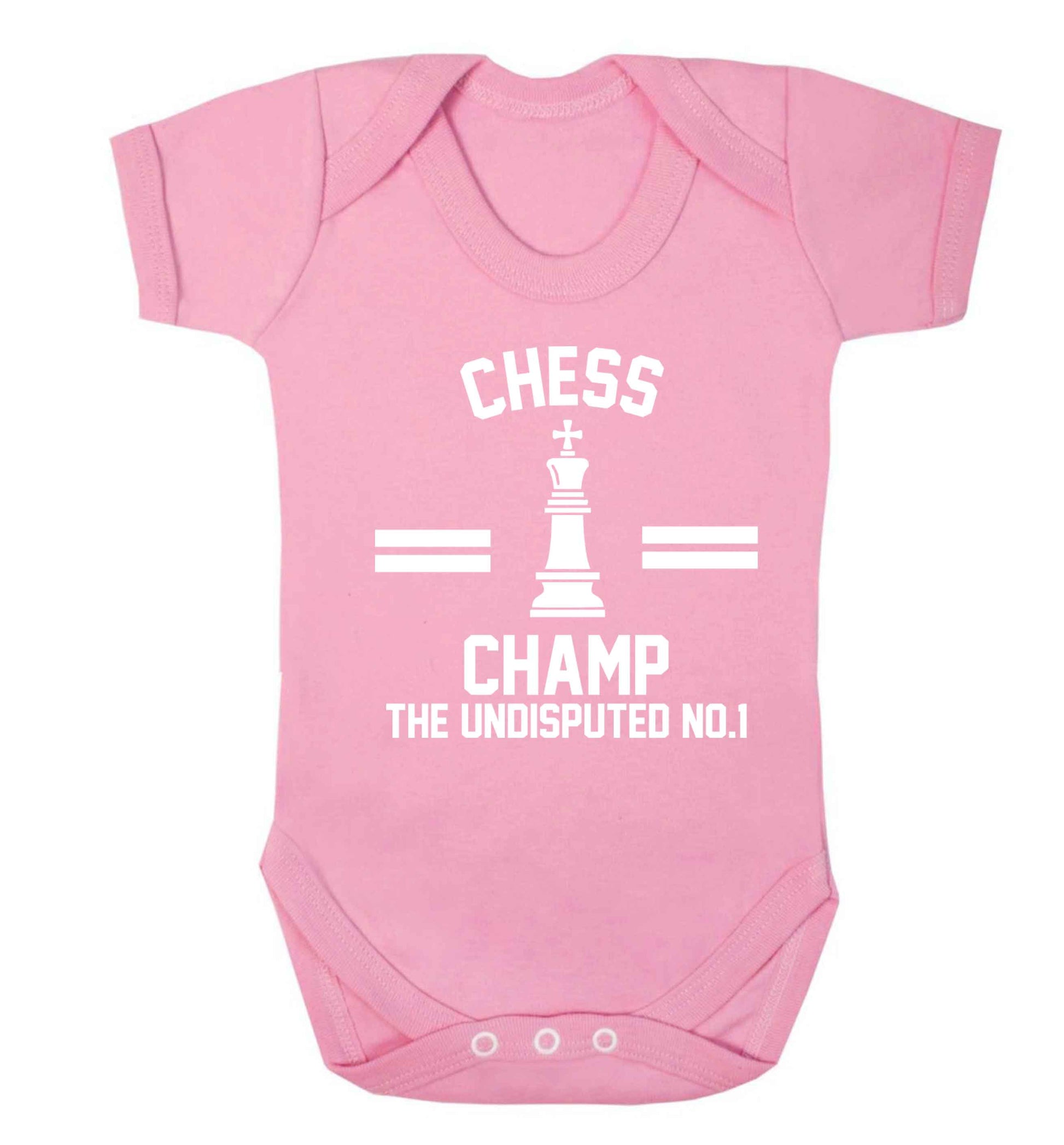 Undisputed chess championship no.1  Baby Vest pale pink 18-24 months