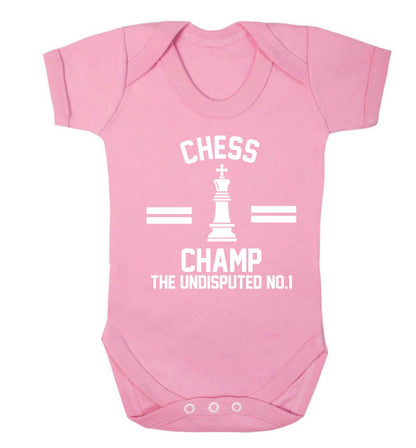 Undisputed chess championship no.1  Baby Vest pale pink 18-24 months