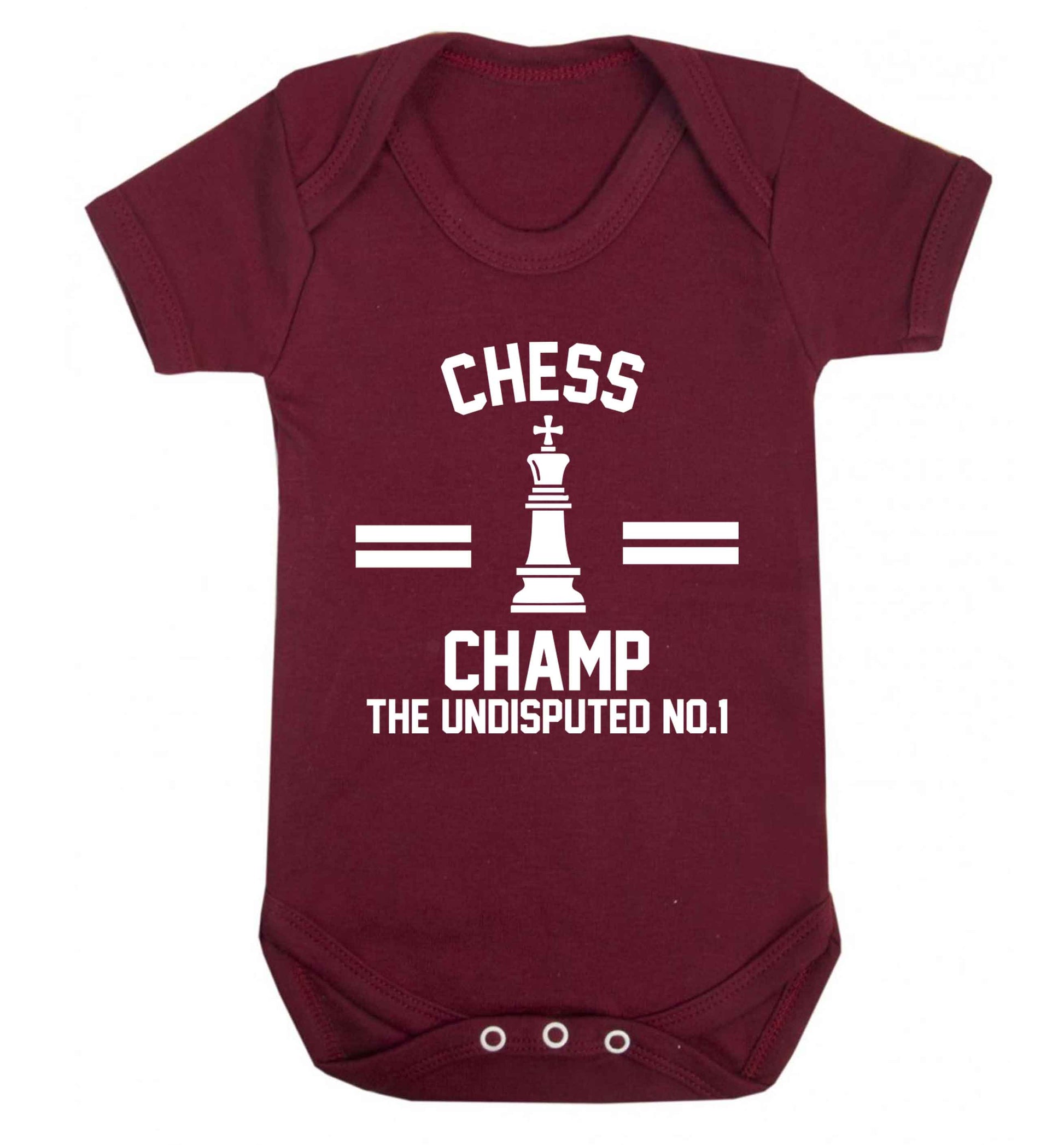 Undisputed chess championship no.1  Baby Vest maroon 18-24 months