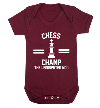 Undisputed chess championship no.1  Baby Vest maroon 18-24 months