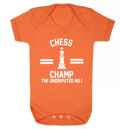 Undisputed chess championship no.1  Baby Vest orange 18-24 months