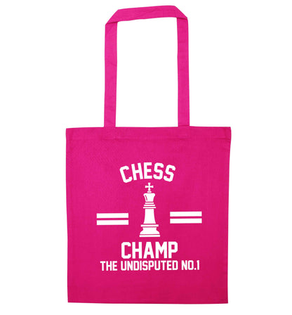 Undisputed chess championship no.1  pink tote bag