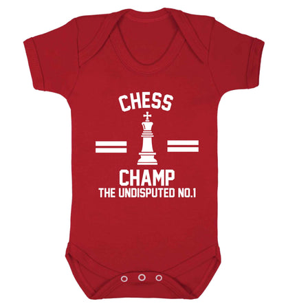 Undisputed chess championship no.1  Baby Vest red 18-24 months
