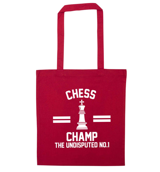 Undisputed chess championship no.1  red tote bag