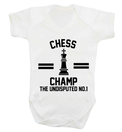 Undisputed chess championship no.1  Baby Vest white 18-24 months