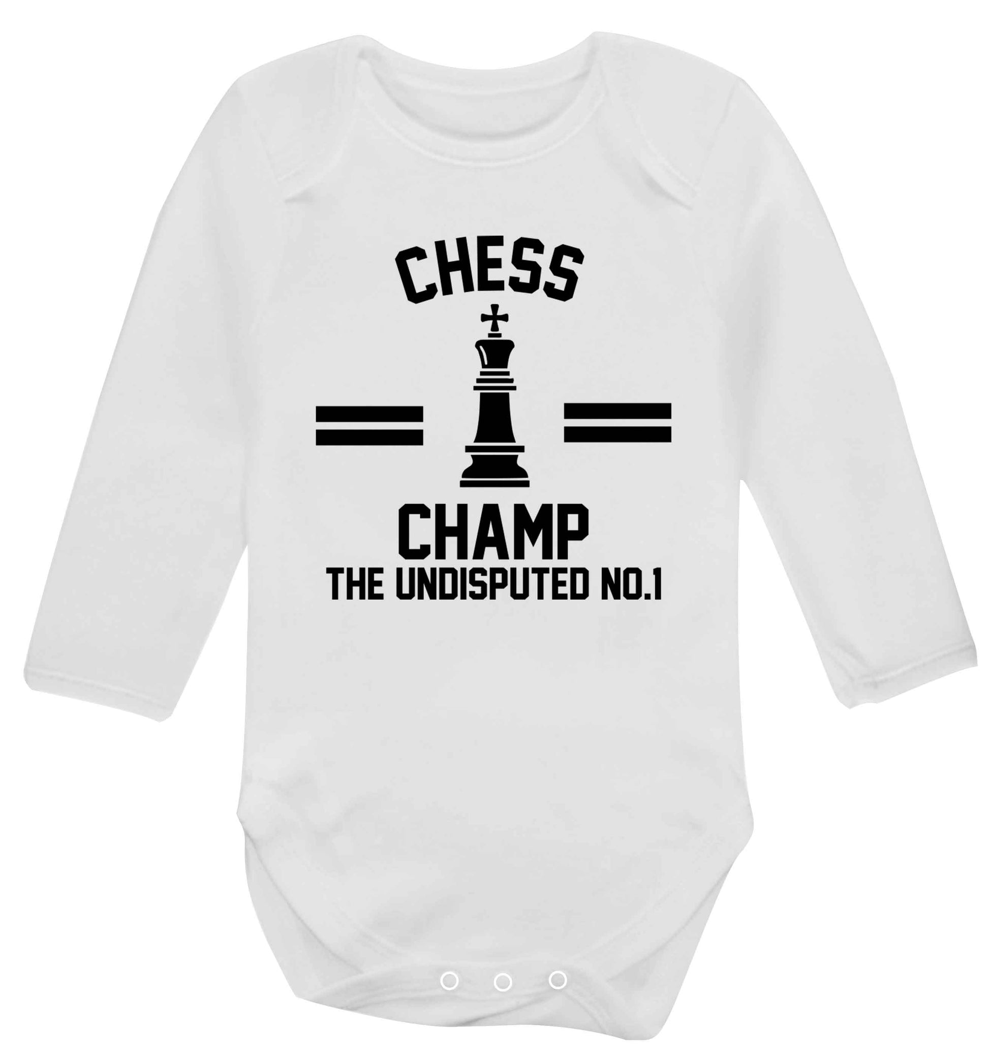 Undisputed chess championship no.1  Baby Vest long sleeved white 6-12 months
