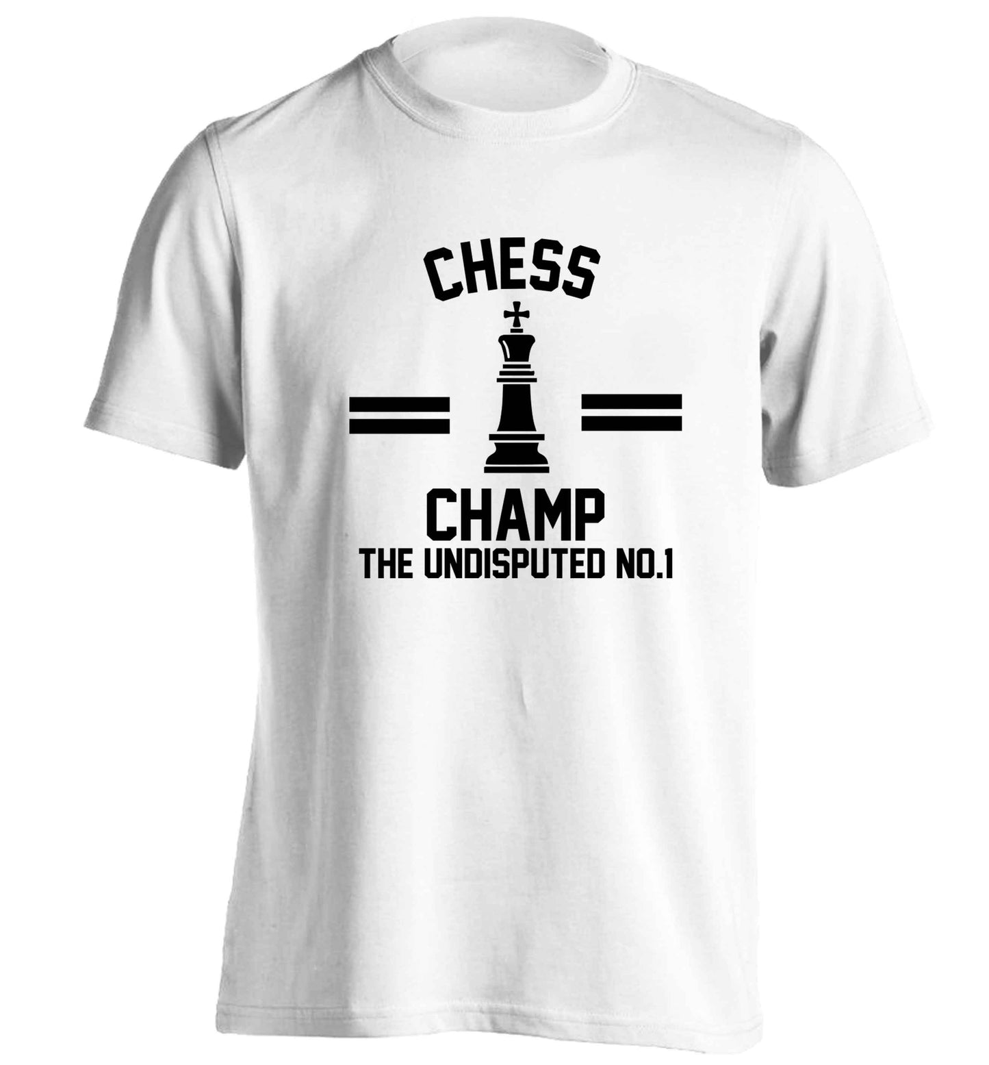 Undisputed chess championship no.1  adults unisex white Tshirt 2XL