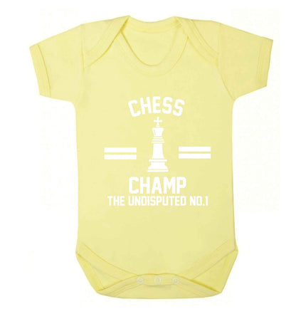 Undisputed chess championship no.1  Baby Vest pale yellow 18-24 months