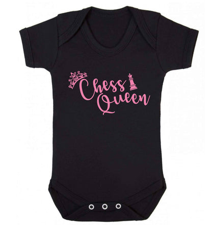 Pink chess queen  Baby Vest black 18-24 months