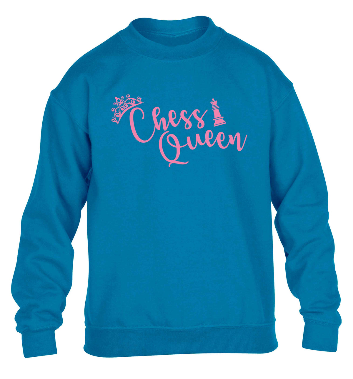 Pink chess queen  children's blue sweater 12-13 Years