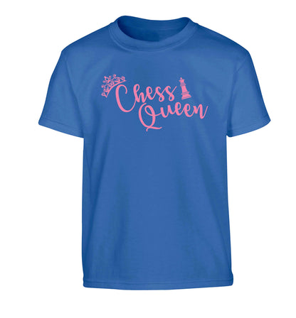 Pink chess queen  Children's blue Tshirt 12-13 Years