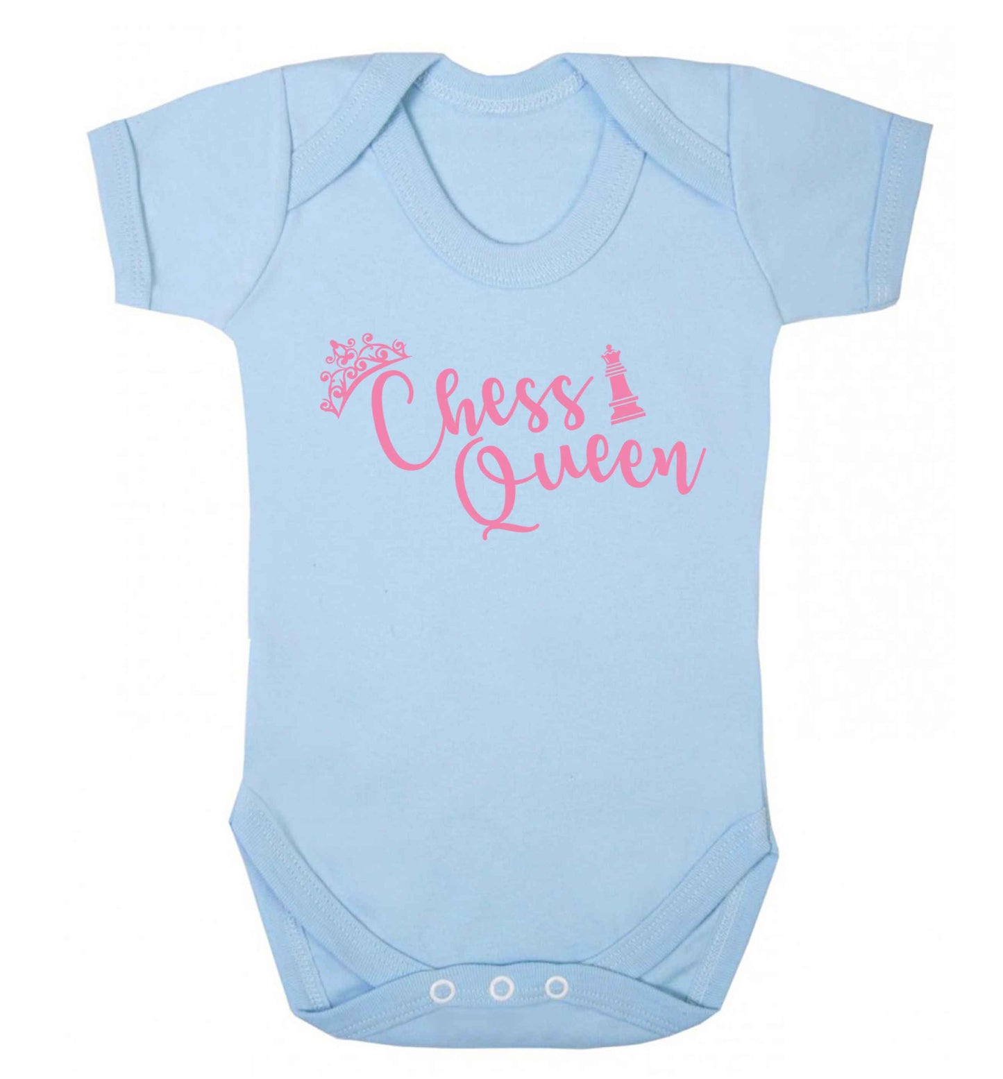 Pink chess queen  Baby Vest pale blue 18-24 months