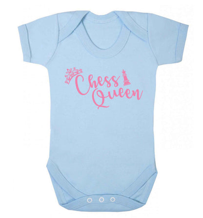 Pink chess queen  Baby Vest pale blue 18-24 months